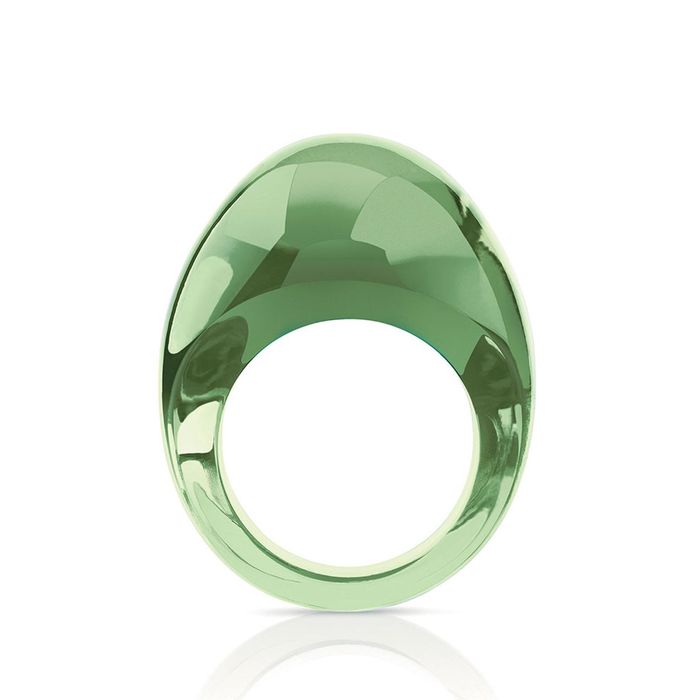 Lalique Cabochon Antinea Green Ring, Size 59