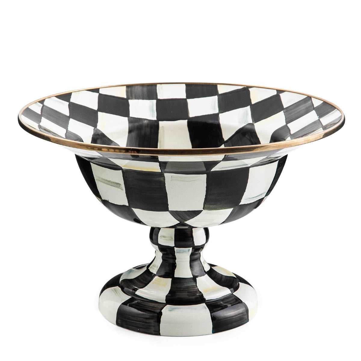Mackenzie-Childs Courtly Check Enamel Compote
