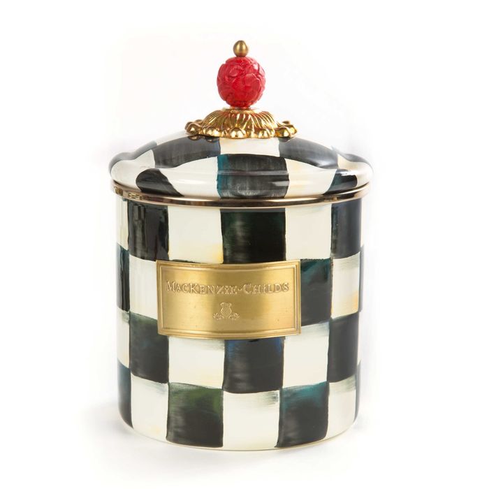 Mackenzie-Childs Courtly Check Enamel Small Canister