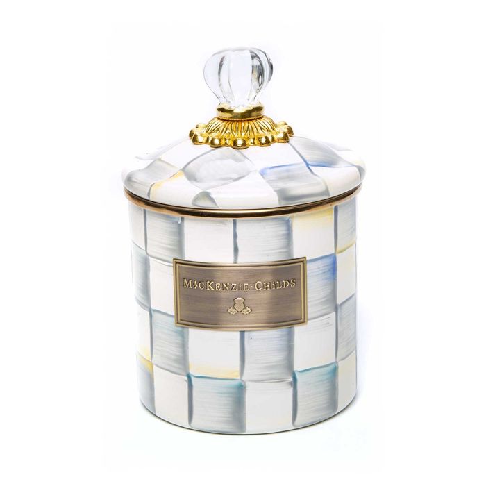 Mackenzie-Childs Sterling Check Enamel Small Canister