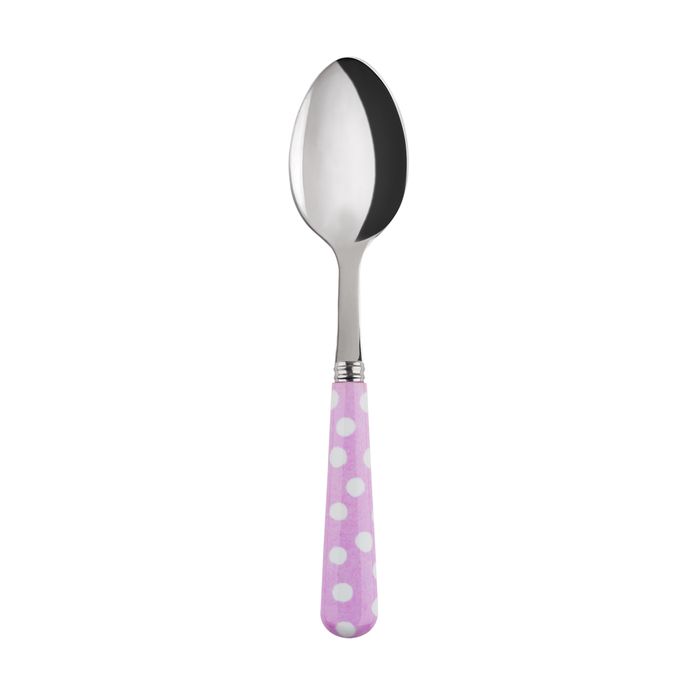 Sabre White Dots Pink 19cm Dessert Spoon