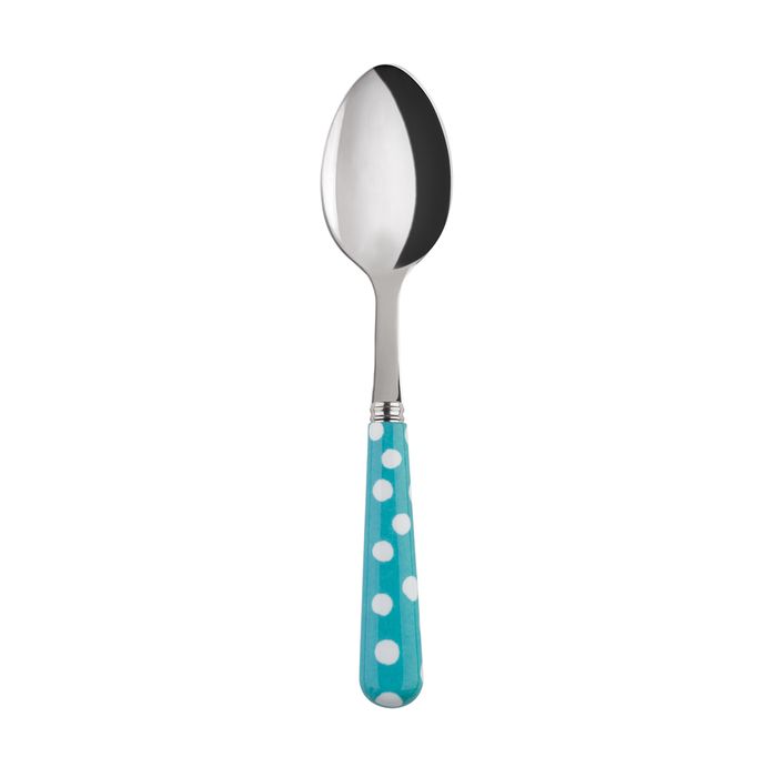 Sabre White Dots Turquoise 19cm Dessert Spoon