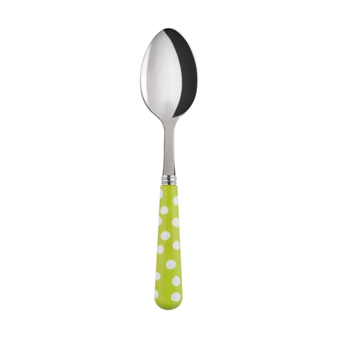 Sabre White Dots Light Green 19cm Dessert Spoon