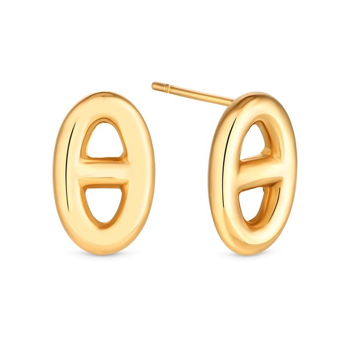 Amori Anchor Earrings, Gold