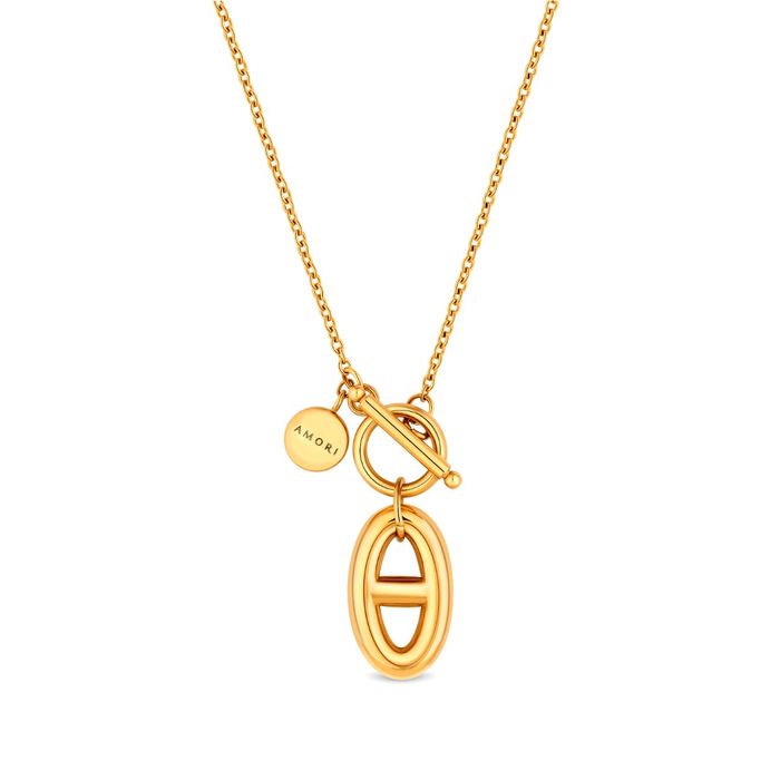 Amori Anchor Necklace, Gold