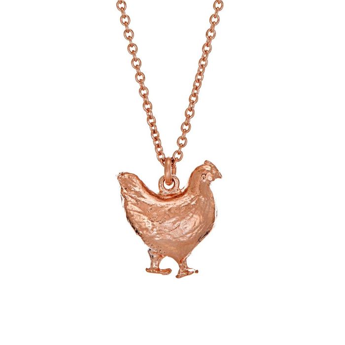 Alex Monroe Fat Hen Necklace, Rose Gold Plated