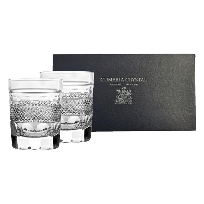 Cumbria Crystal Grasmere Double Old Fashioned Whisky Tumbler (Set of 2)