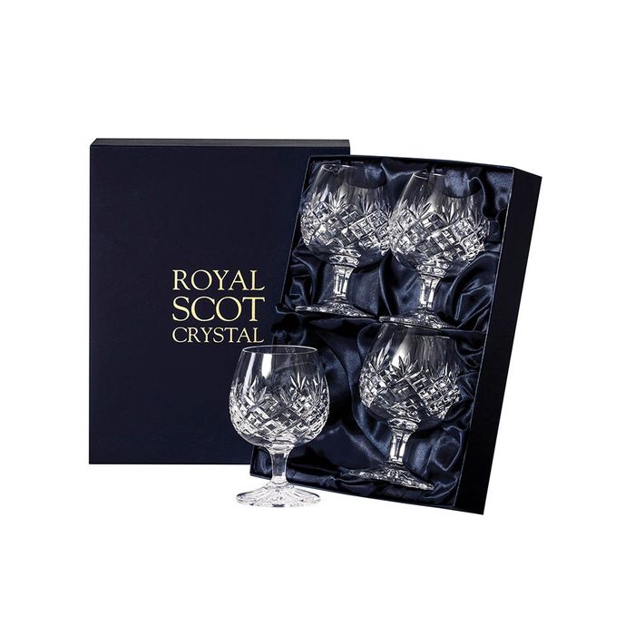 Royal Scot Crystal Edinburgh 4 Crystal Brandy Glasses, 132mm