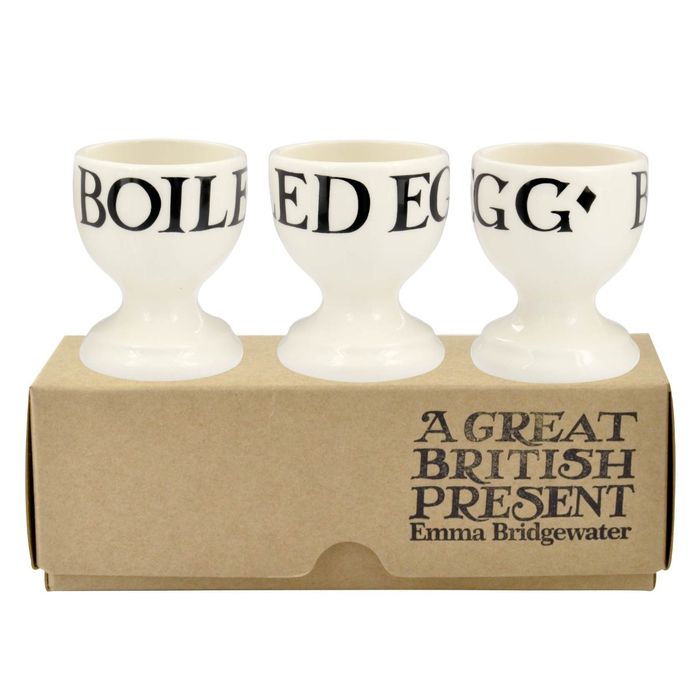 Emma Bridgewater Black Toast Set of 3 Egg Cups (Boxed)