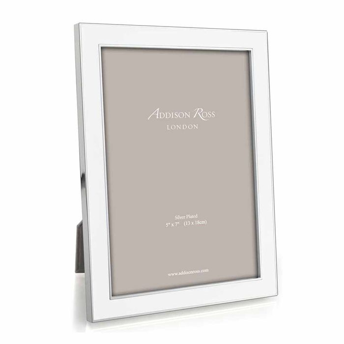 Addison Ross White Enamel & Silver Frame, 5 x 7