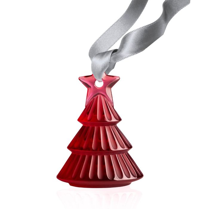 Lalique Christmas Tree Red Decoration