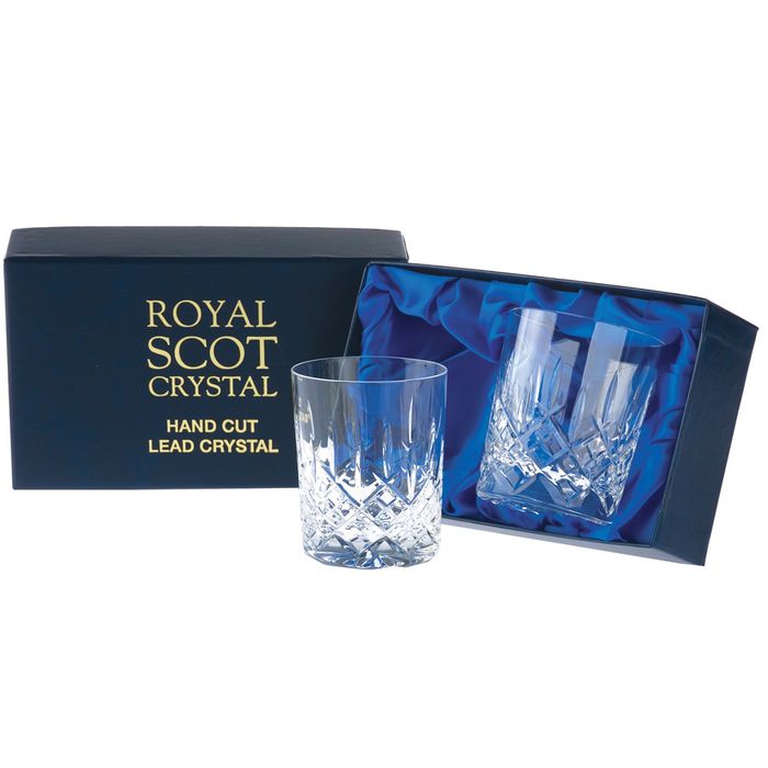 Royal Scot Crystal 2 London Small Whisky Tumblers, 87mm