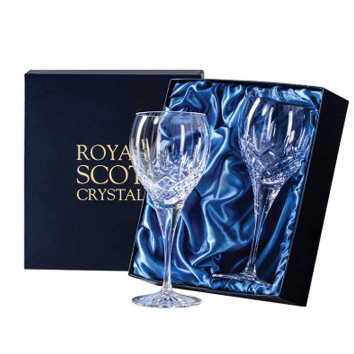 Royal Scot Crystal London 2 Crystal Wine Glasses, 195mm