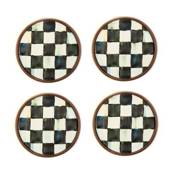 Mackenzie-Childs Courtly Check Coasters, Set of 4