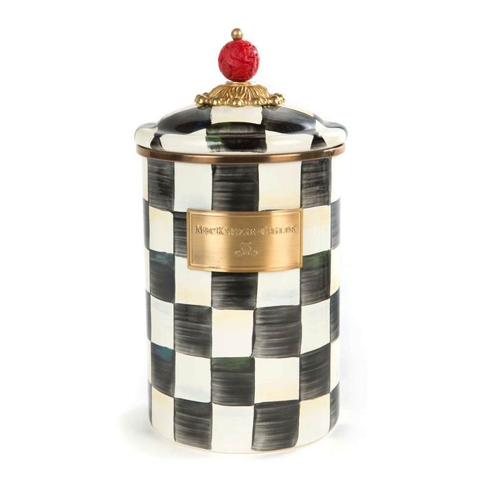 Mackenzie-Childs Courtly Check Enamel Large Canister