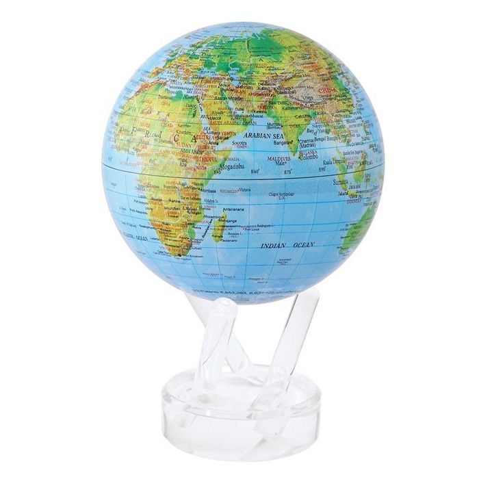 MOVA Blue with Relief Map Gloss Finish 4.5 Inch Globe