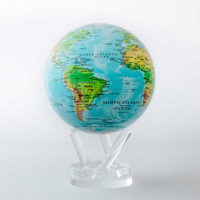 MOVA Blue with Relief Map 4.5 Inch Globe