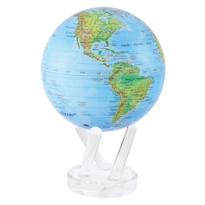 MOVA Blue with Relief Map Gloss Finish 6 Inch Globe