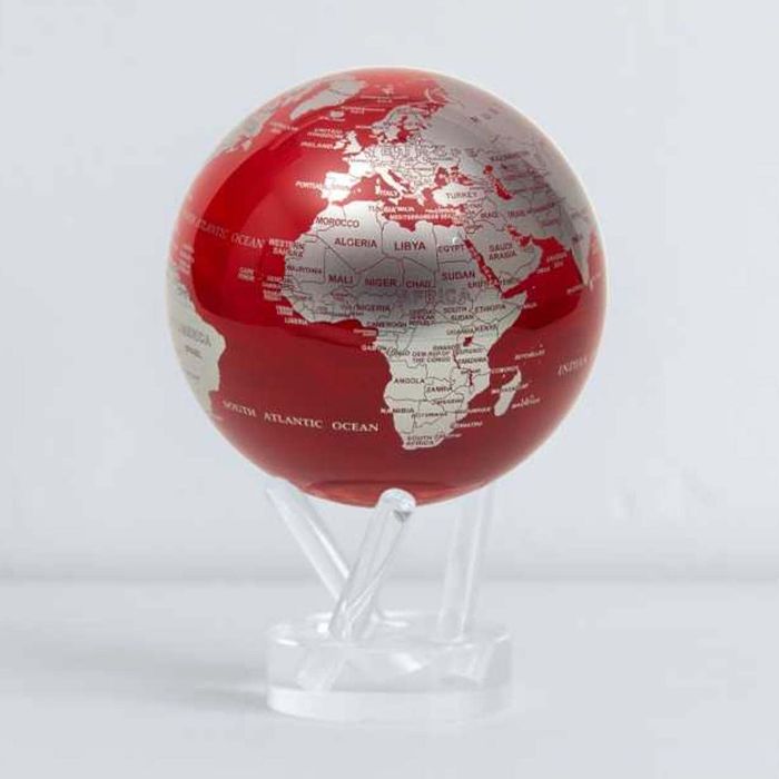MOVA Silver & Red 6 Inch Globe