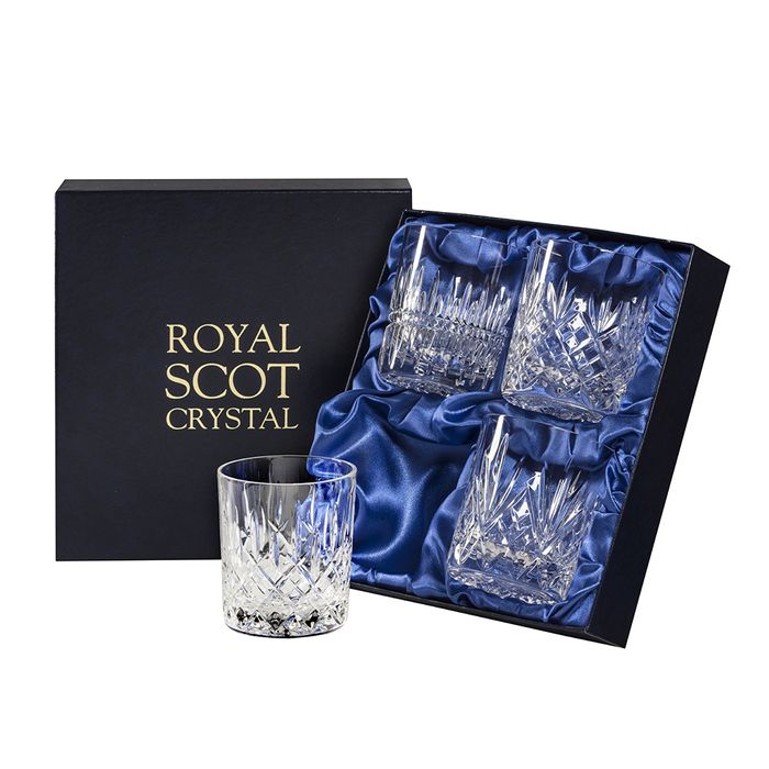 Royal Scot Crystal 4 Large Tumblers Mixed