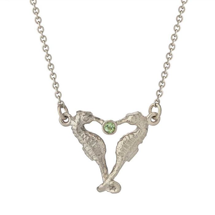 Alex Monroe Seahorse Companion Necklace, Sterling Silver