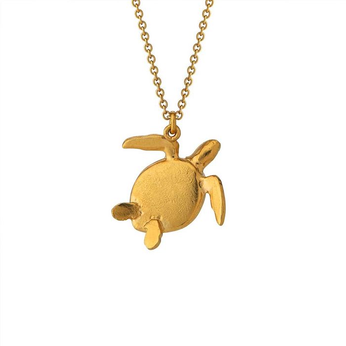 Alex Monroe Sea Turtle Necklace, Gold Plated