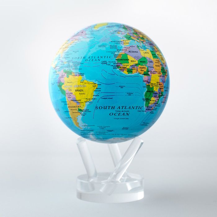 MOVA Blue with Political Map 4.5 Inch Globe