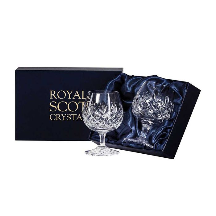 Royal Scot Crystal Edinburgh 2 Brandy Glasses, 132mm