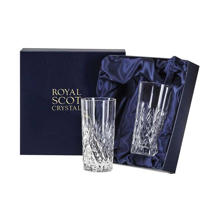 Royal Scot Crystal Edinburgh 2 Tall Tumblers