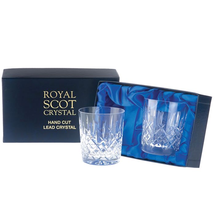 Royal Scot Crystal London 2 Large Crystal Tumblers, 95mm