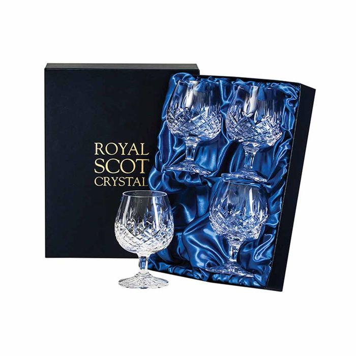 Royal Scot Crystal London 4 Crystal Brandy Glassses, 132mm