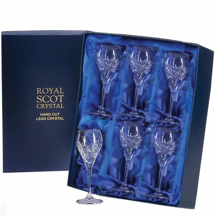 Royal Scot Crystal London 6 Port / Sherry Glasses, 165mm