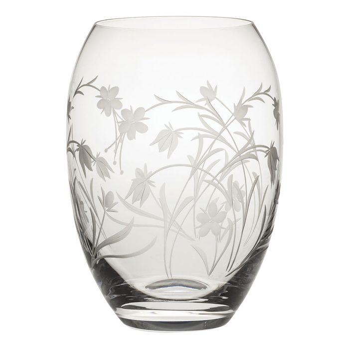 Royal Scot Crystal Meadow Flower Medium Barrel Vase