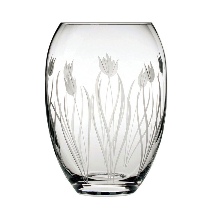Royal Scot Crystal Wild Tulip Small Barrel Vase, 145mm