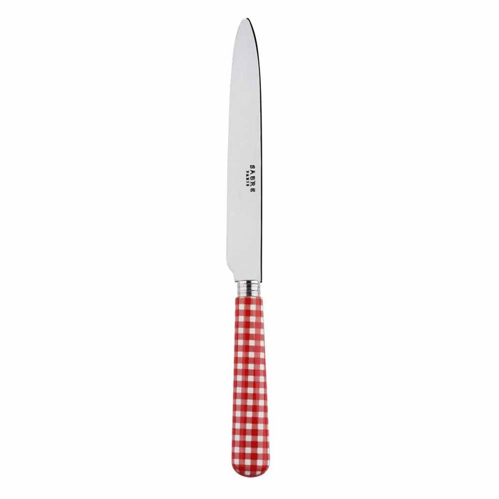 Sabre Gingham Red 24cm Dinner Knife