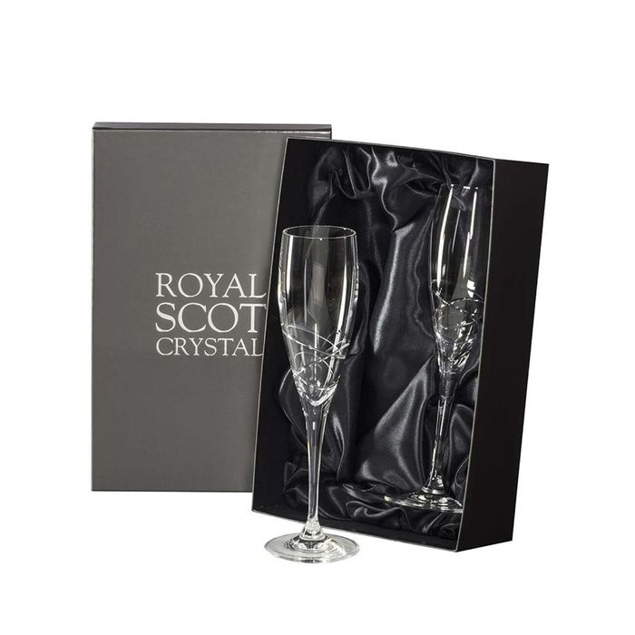 Royal Scot Crystal Skye 2 Champagne Flutes
