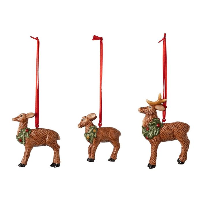 Villeroy & Boch Nostalgic Ornaments Set Deer Family, 7 x 6 cm