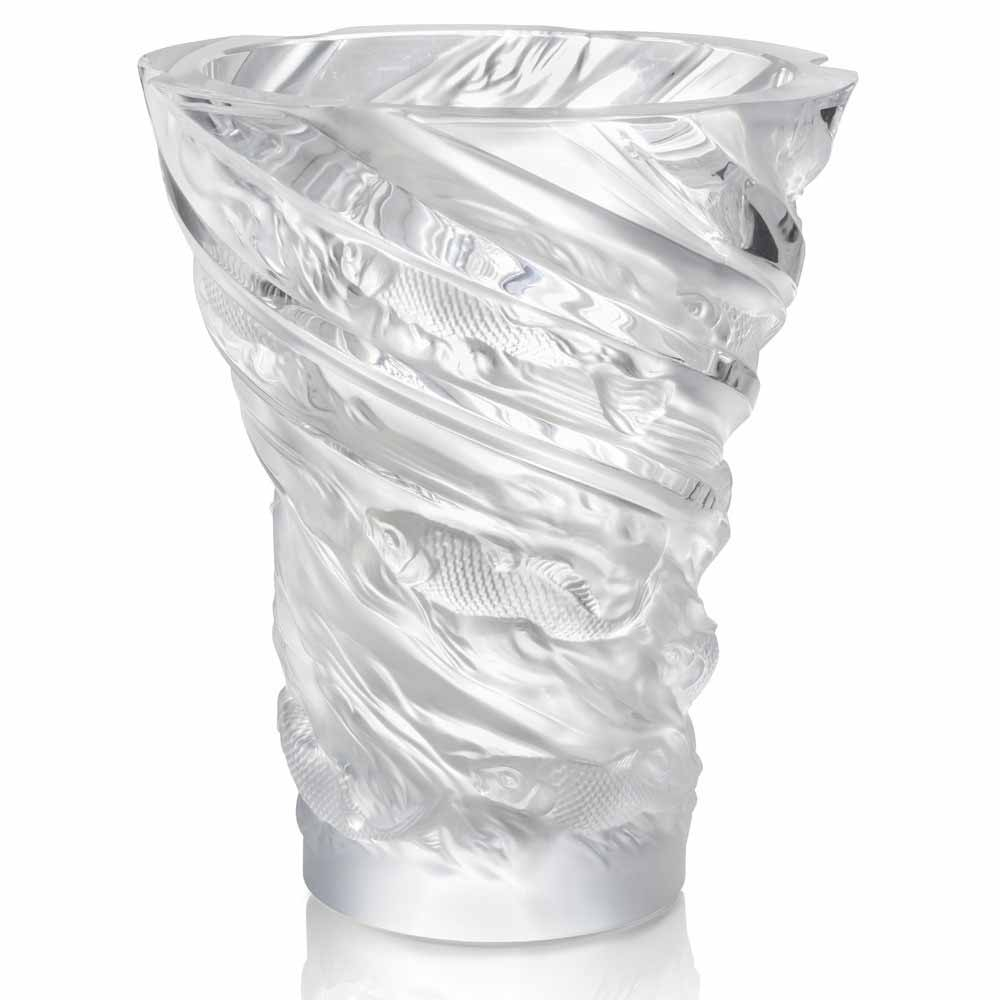 Lalique Carpes Koi Clear Vase